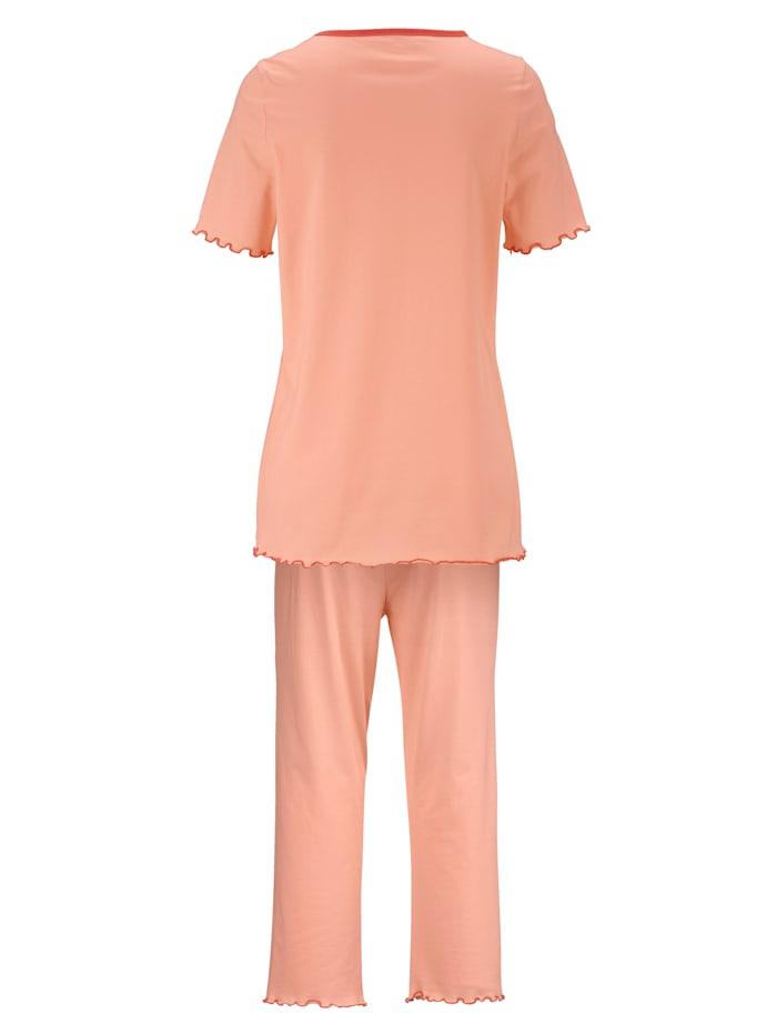 Pyjamas par lot de 2 à passepoil contrastant Harmony Abricot/Bleu ciel