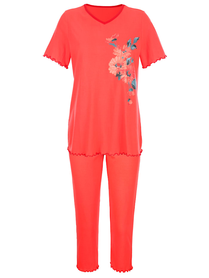 Pyjamas par lot de 2 à passepoil contrastant Harmony Corail/Bleu