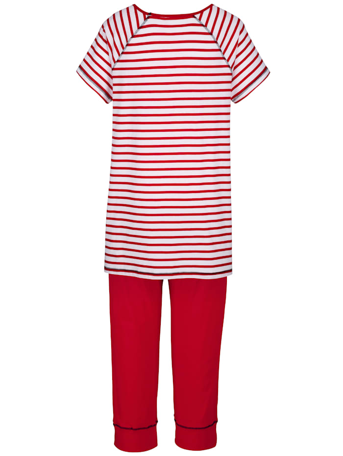 Pyjama à rayures tendance Harmony Rouge/Blanc