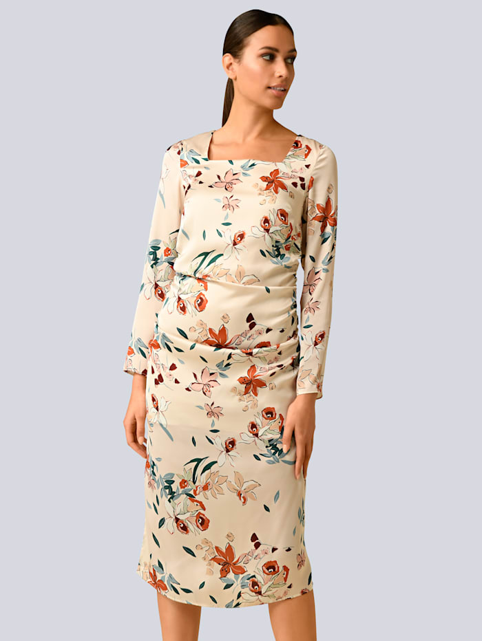 alba moda - Kleid mit floralem Dessin  Rosé/Rot