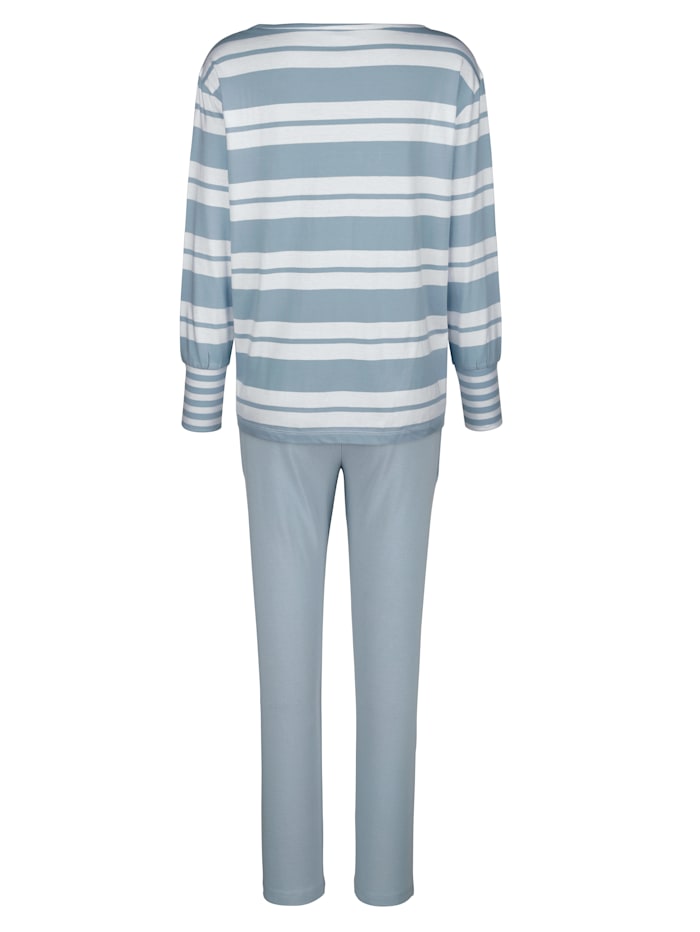 Pyjamas, lot de 2 à motif rayé Harmony Bleu glacier/Prune/Blanc