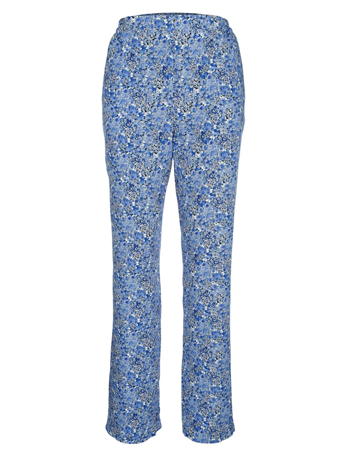 Pantalon à imprimé millefleurs MONA Bleu/Écru