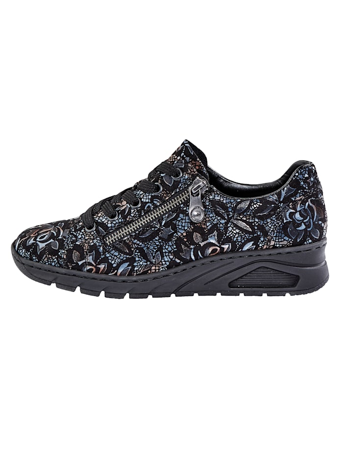 Sneakers à motif floral tendance Rieker Noir