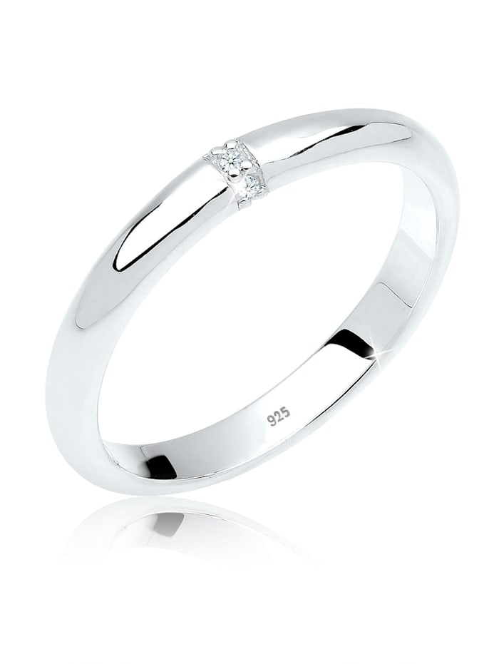 Ring Diamant  0.045 Ct. Klassik Verlobung 925 Silber Elli DIAMONDS Weiß