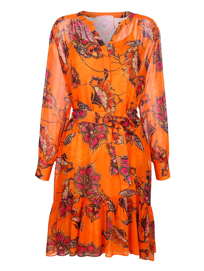 Image of Kleid mit großen Blumen bedruckt Lieblingsstück Orange/Pink