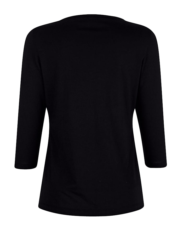 T-shirt avec encolure en forme de coeur Komplimente Noir/Émeraude