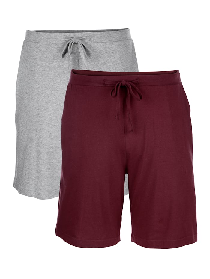 Shorts im Doppelpack Bordeaux/Grau