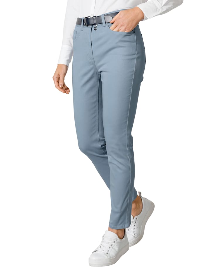Pantalon avec ceinture partiellement extensible en grandes tailles MONA Bleu ciel