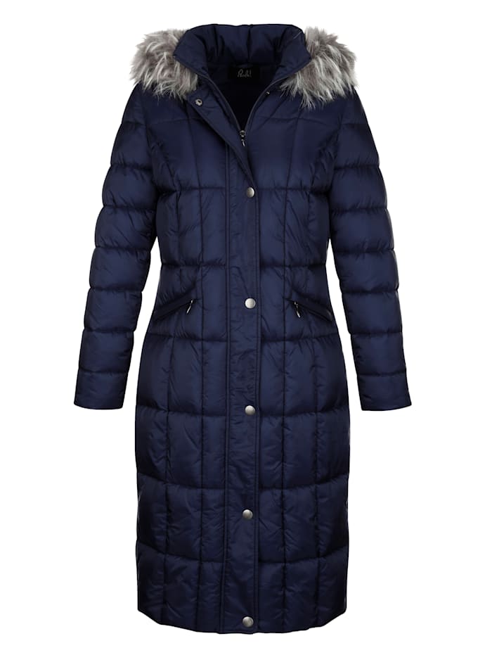Manteau matelassé avec capuche zippée Paola Marine