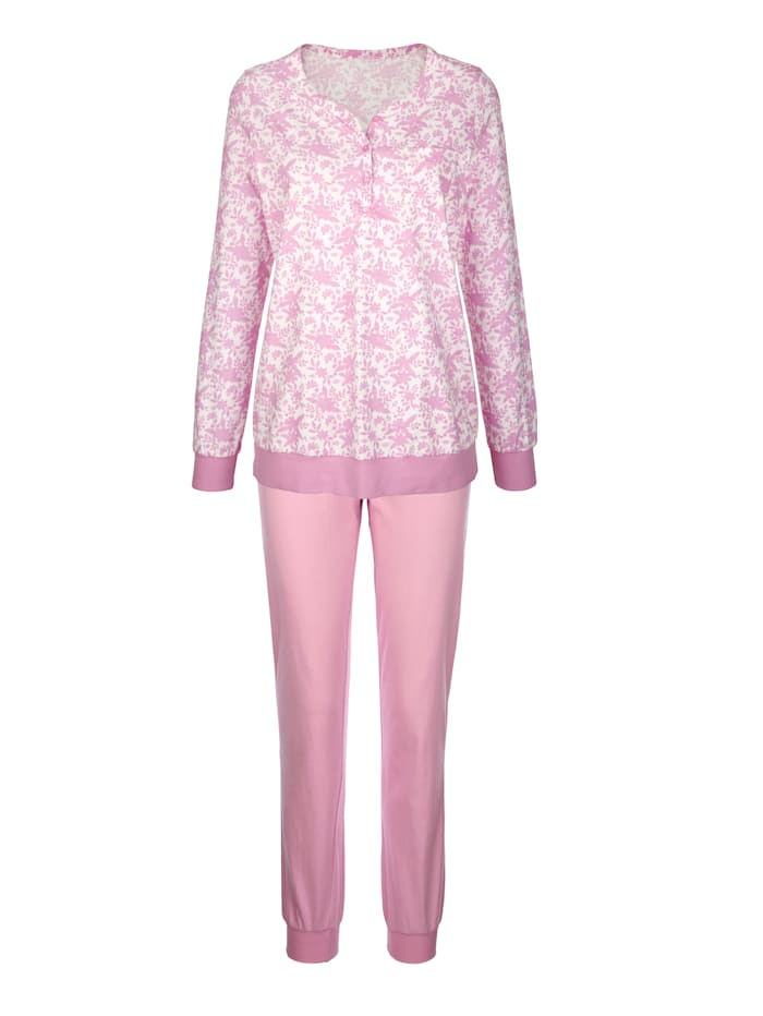 Pyjamas par lot de 2 à poche poitrine Harmony Rose clair/Turquoise/Écru