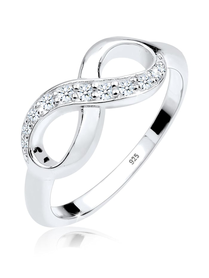 Ring Infinity Diamant 0.125 Ct. Geschenkidee 925 Silber Elli DIAMONDS Weiß