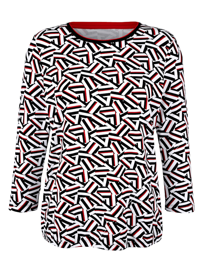 T-shirt à imprimé graphique Rabe Noir/Rouge/Écru