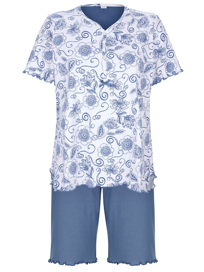 Lot de 2 pyjashorts à motif floral Harmony Parme/Bleu/Blanc