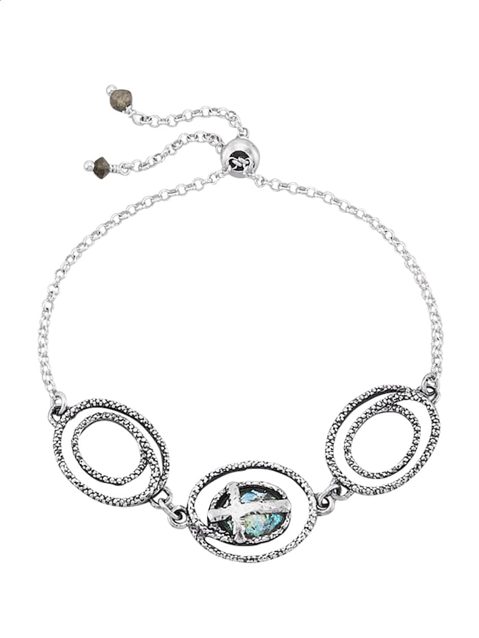 Armband mit Roman Glass (Patina) Roman Glass Silberfarben  - Onlineshop Diemer