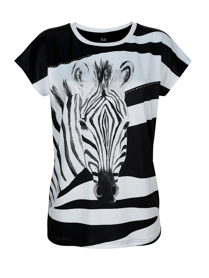 Shirt met aquarelmotief van een zebra Paola Zwart/Wit