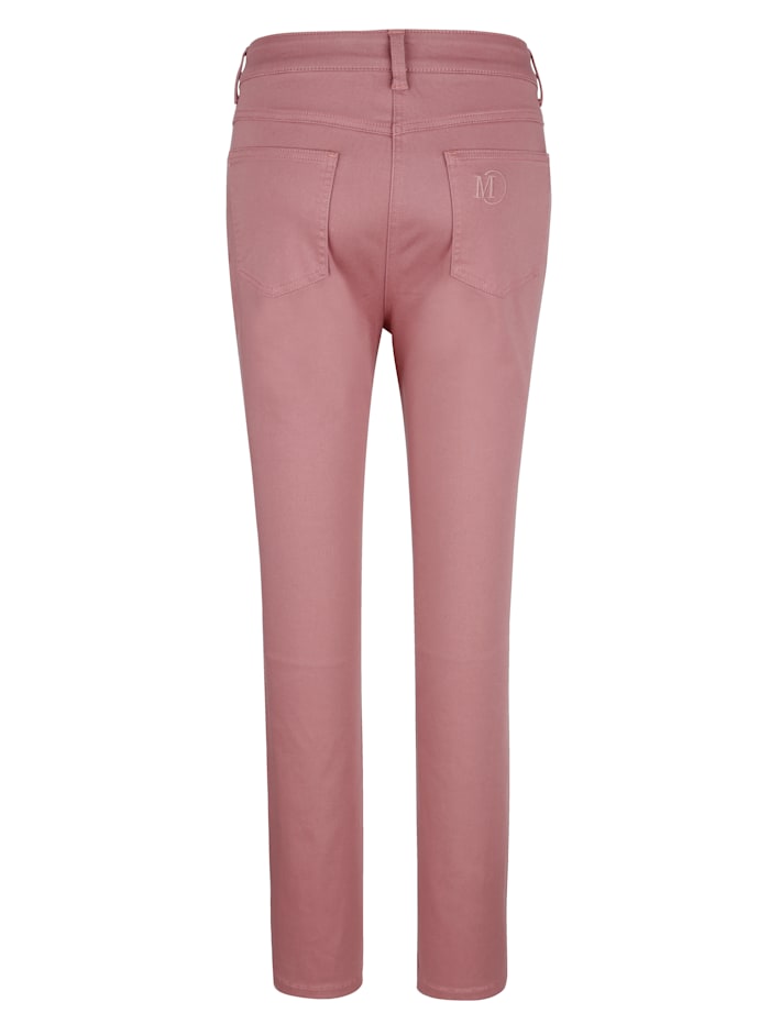 Pantalon avec ceinture partiellement extensible en grandes tailles MONA Vieux rose