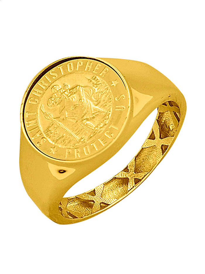 Damenring mit `Christopherusmünze` Diemer Gold Gelbgoldfarben 1011169157