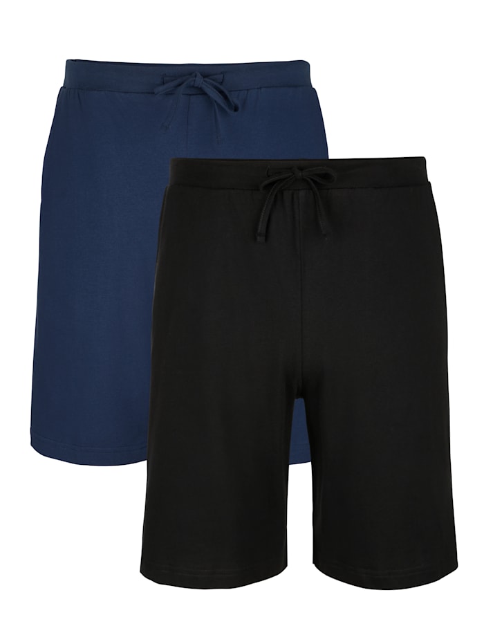 Shorts im Doppelpack Schwarz/Marineblau