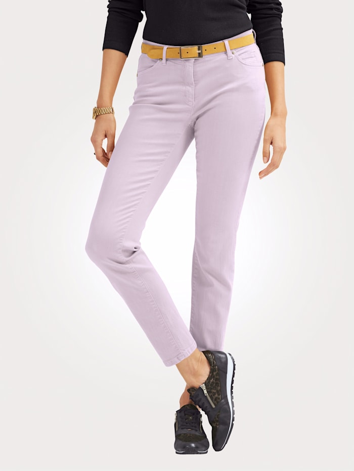 Jeans van coloured denim Toni Lavendel