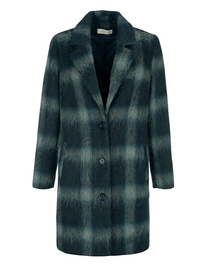Manteau court à carreaux MONA Turquoise/Émeraude