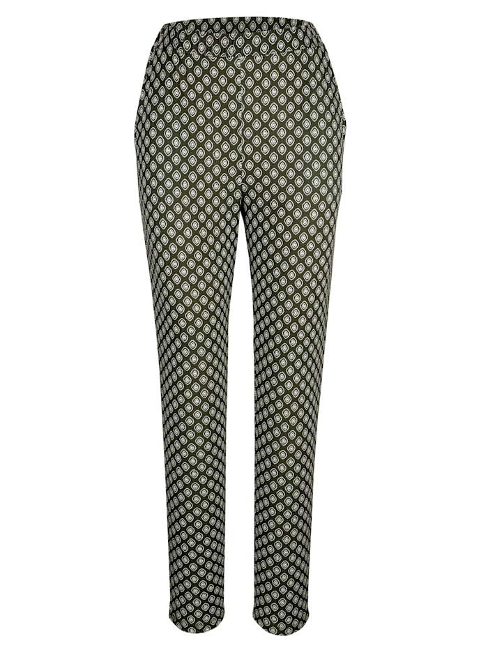 Pantalon à motif graphique MONA Olive/Écru