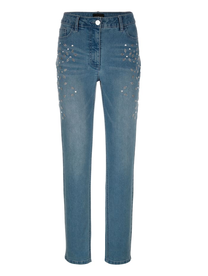 Jeans met siersteentjes AMY VERMONT Jeansblauw