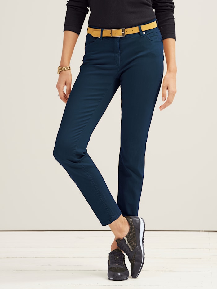 Jeans van coloured denim Toni Blauw