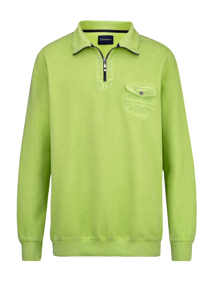 Sweatshirt in modischer Used-Optik BABISTA Limettengrün