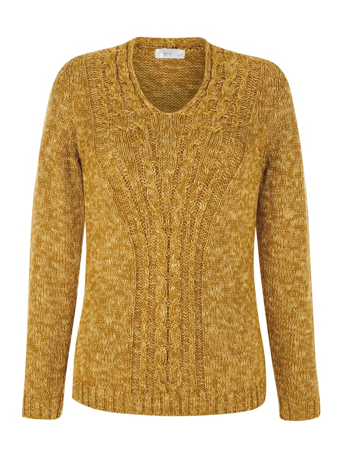 Pull-over en maille chinée MONA Jaune