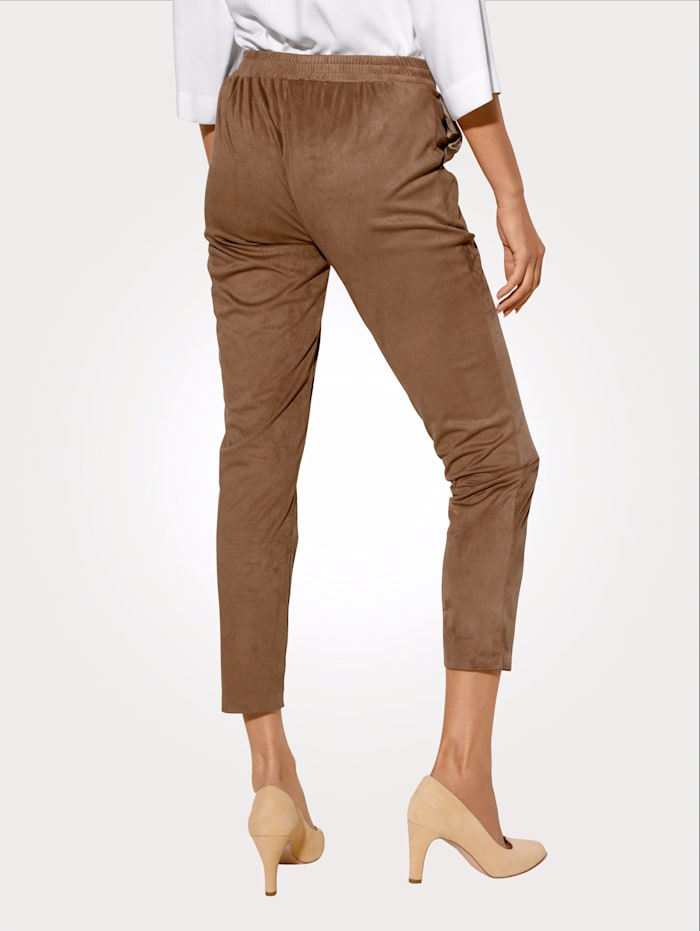 Pantalon 7/8 D'aspect cuir velours MONA Caramel