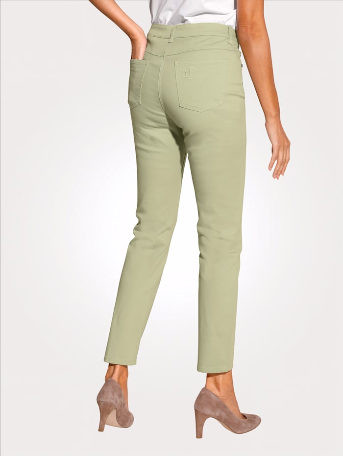 Pantalon à ceinture partiellement extensible en grandes tailles MONA Vert jonc