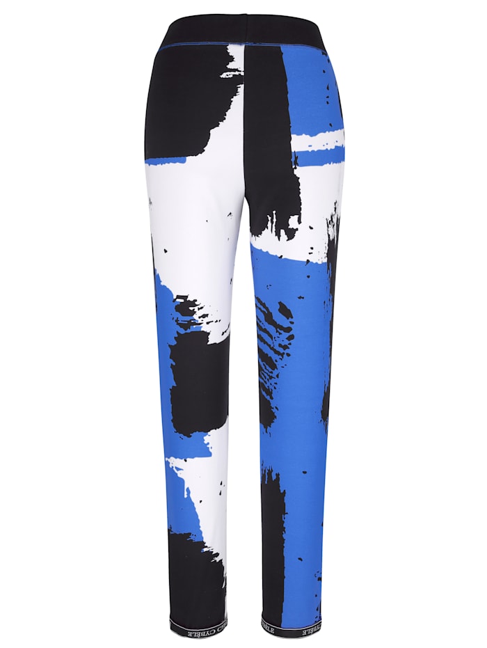Pantalons de loisirs de style extravagant Harmony Bleu roi/Noir/Blanc