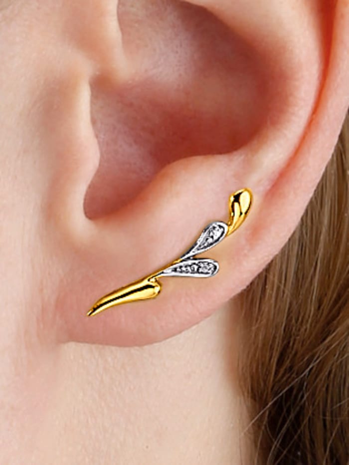 Boucles d'oreilles avec diamants Coloris or jaune
