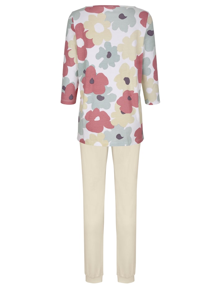 Pyjama à motif floral Harmony Tilleul/Vieux rose