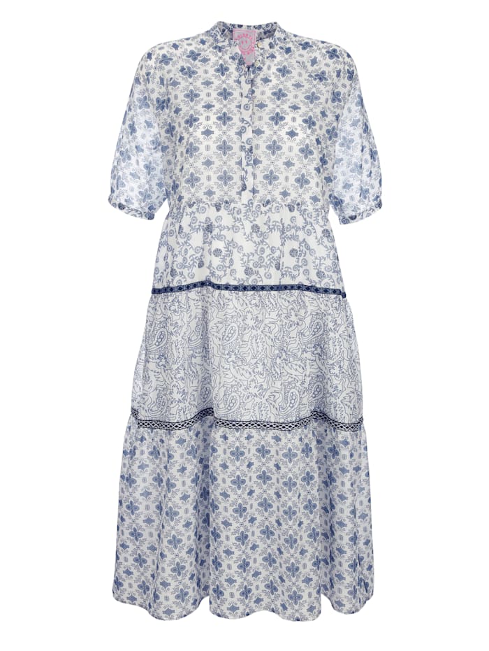 Image of Kleid in verschiedenen Drucken gepatcht Lieblingsstück Blau/Ecru