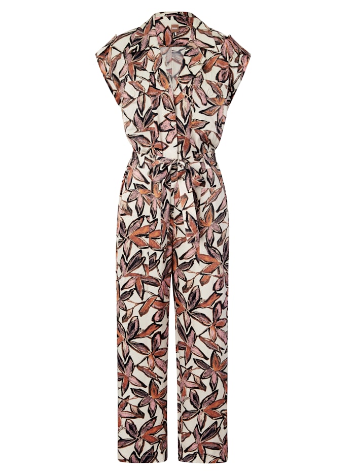 Image of Jumpsuit mit Blumenprint BOSS Creme-Weiß