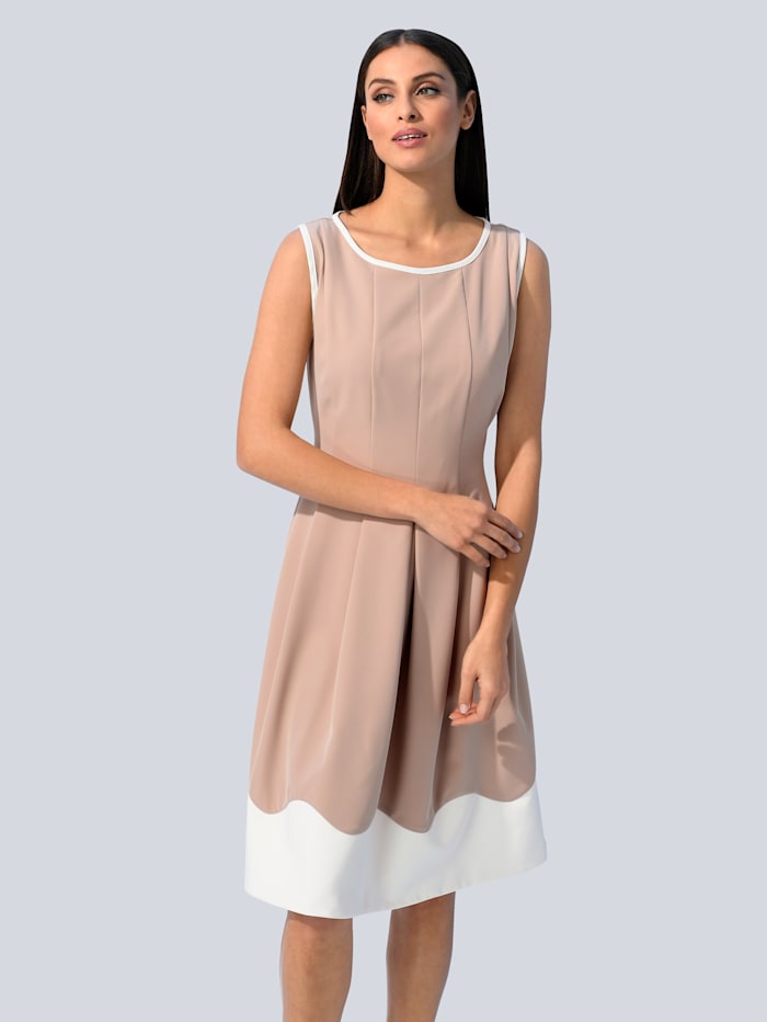 alba moda - Kleid mit Rundhalsausschnitt  Beige