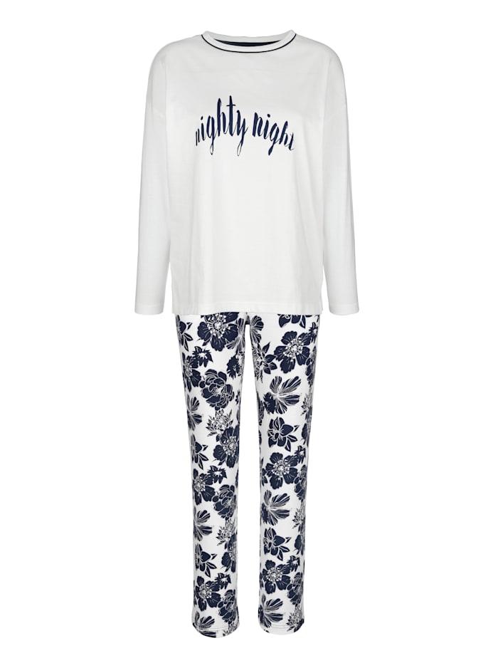 Lot de 2 pyjamas à motif floral Harmony Marine/Blanc