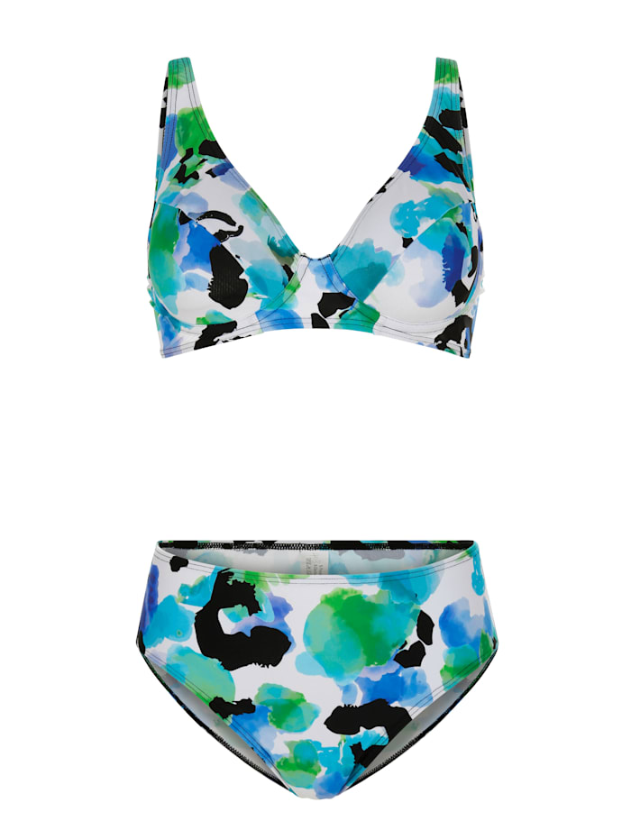 Maritim Bikini met modieuze print  Blauw/Groen