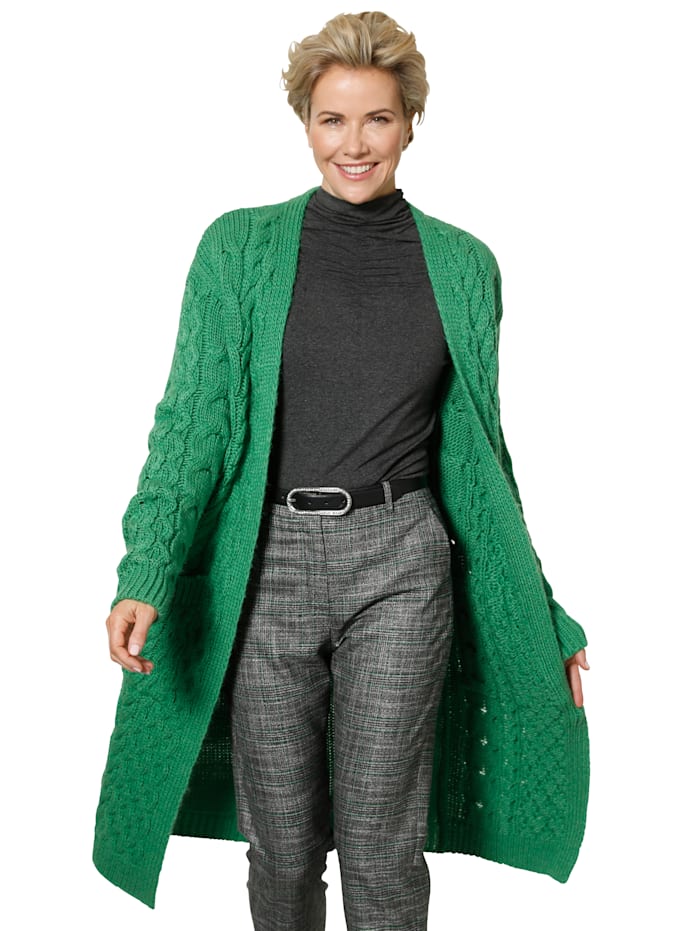 Manteau en maille en fil légèrement duveteux MONA Vert