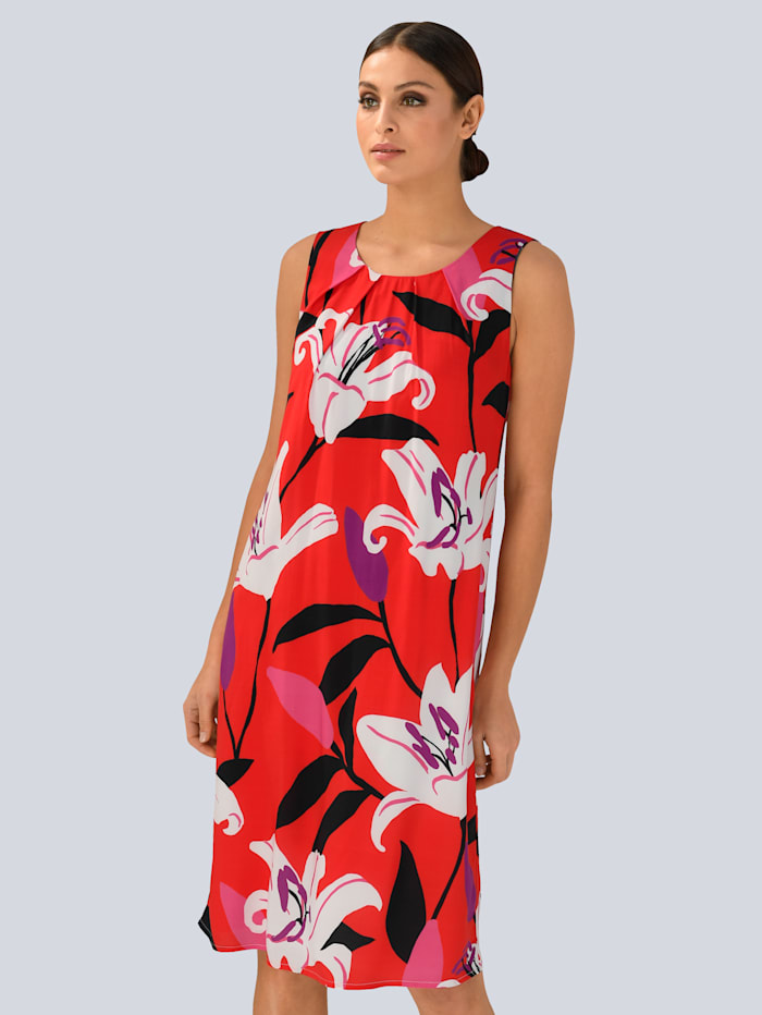 alba moda - Kleid mit allover Blütendessin  Rot