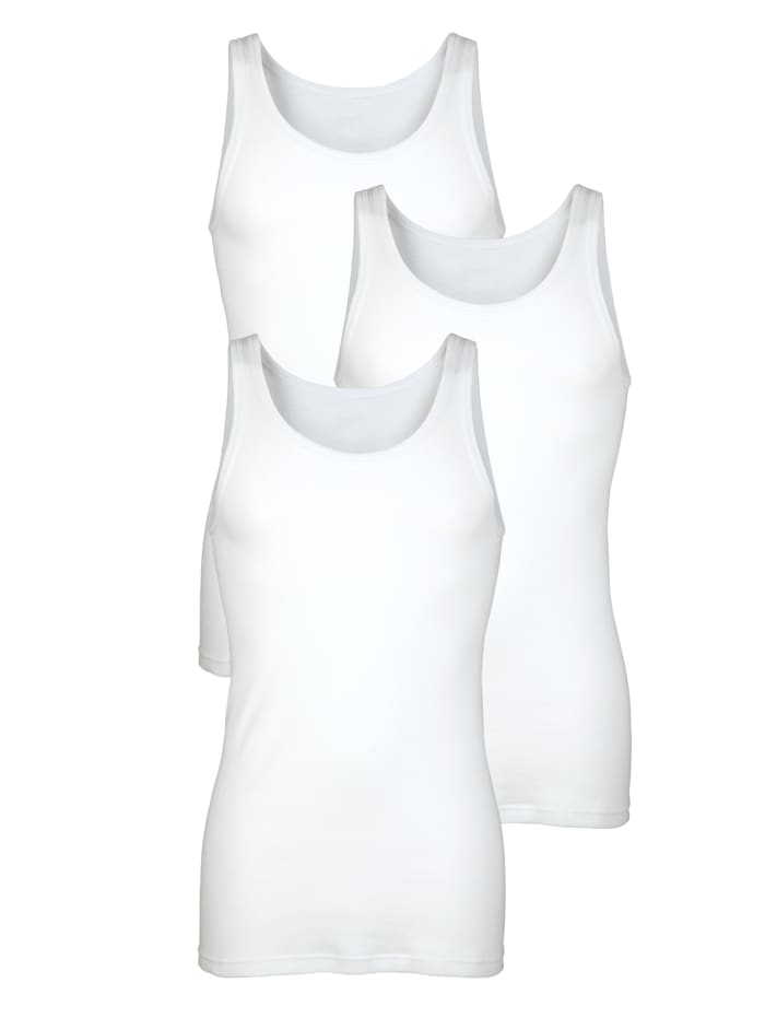 HERMKO Hemden per 3 stuks van merkkwaliteit  Wit