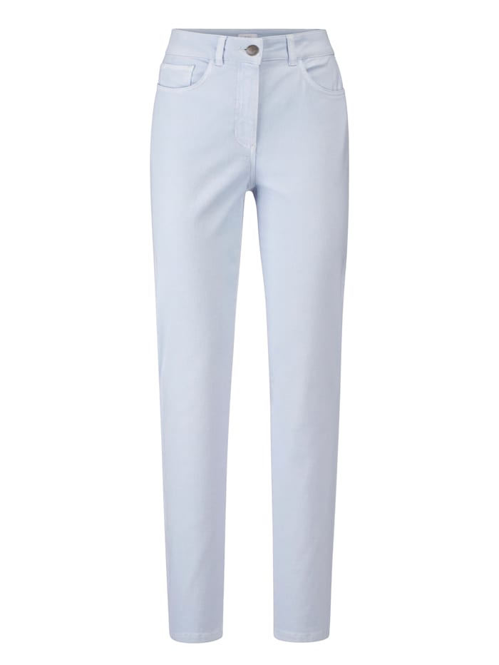 Pantalon à ceinture partiellement extensible en grandes tailles MONA Bleu ciel