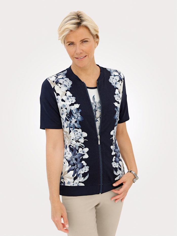 Vestje met bloemenprint MONA Marine/Lichtblauw/Beige