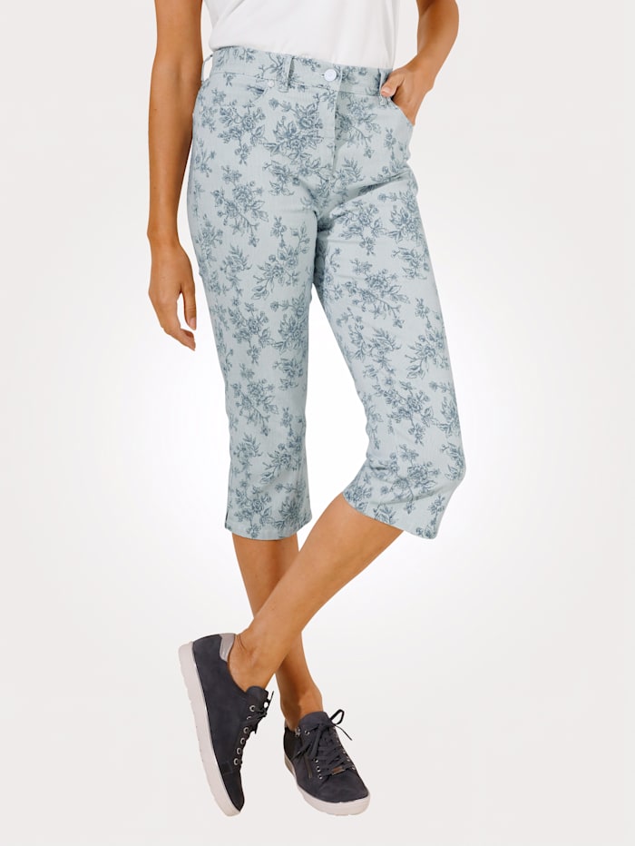 Corsaire en jean à imprimé mode Toni Bleu