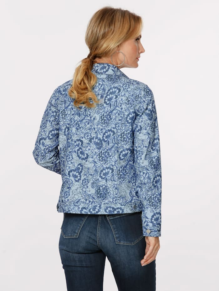 Veste en jean à imprimé floral MONA Bleu