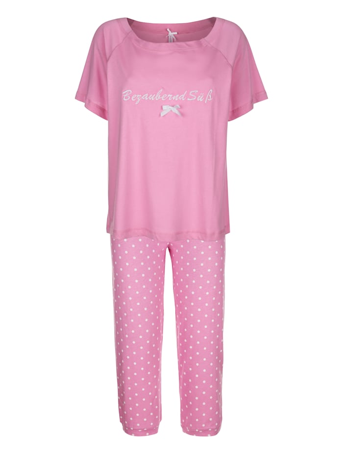 Pyjama met elastische band met strikje Louis & Louisa Pink/Wit