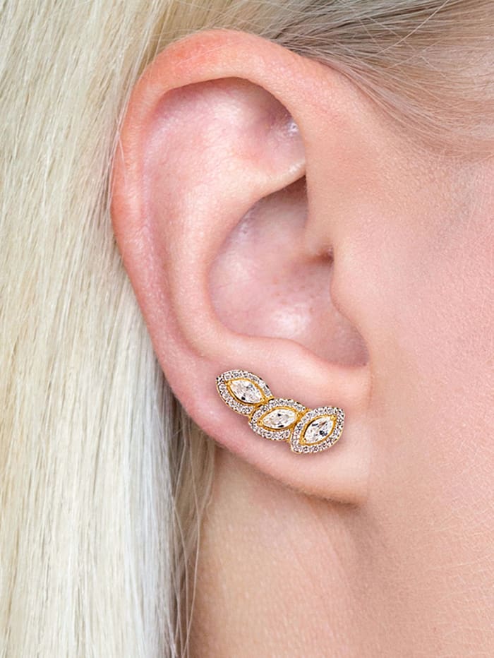 Boucles d'oreilles avec zirconia Blanc