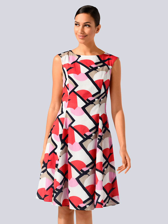 alba moda - Kleid im Grafik-allover-Dessin  Rot
