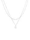 Halskette 2-Lagig Layer Plättchen Kreis 925 Silber